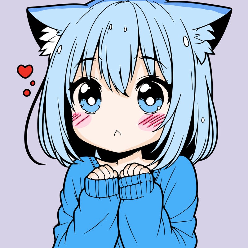 shy anime catgirl