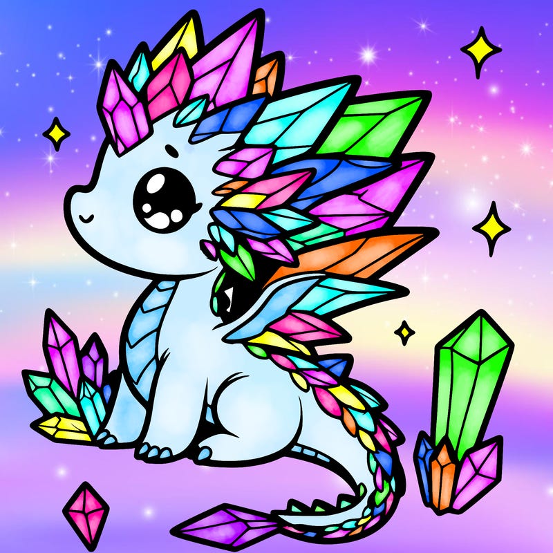 little cute crystal dragon