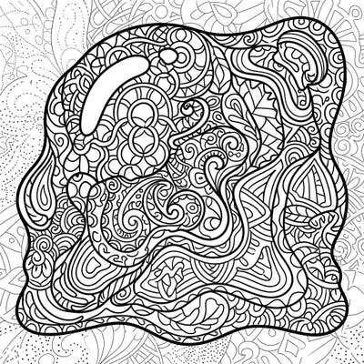 Unleash your creativity with this unique Zentangle Gelatinous Blob coloring page, where abstract patterns bring a fantastical creature to life. Explore meditative coloring as you fill each intricate line and shape with your favorite colors.