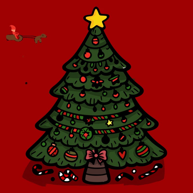 christmas tree with lots of details