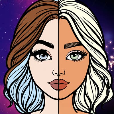 realistic girl split half