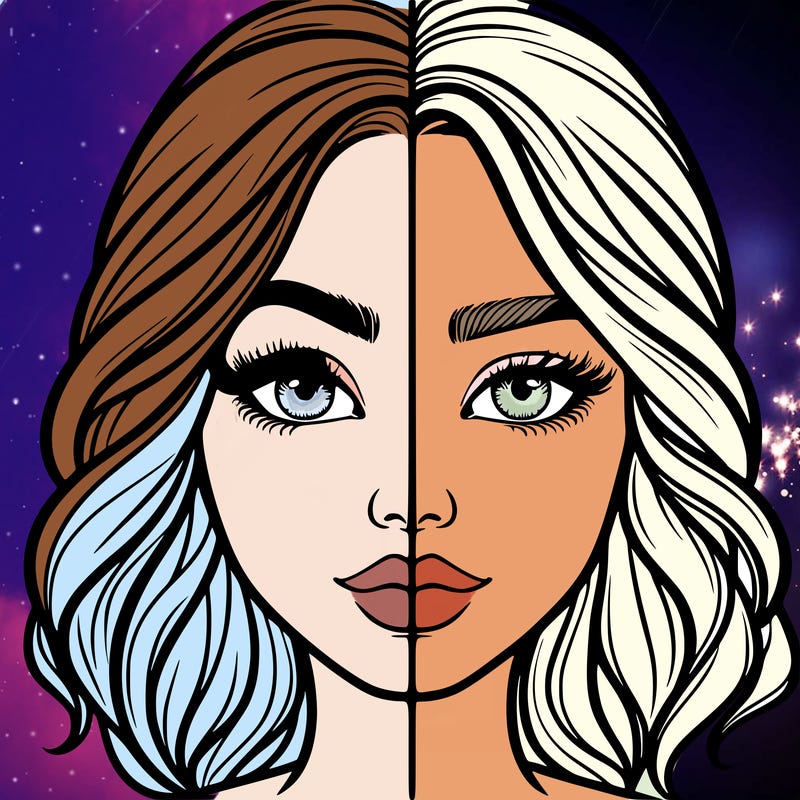 realistic girl split half