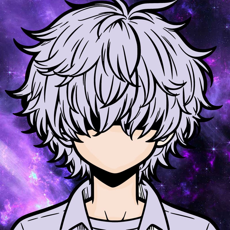 manga boy fluffy hair covering his eyes