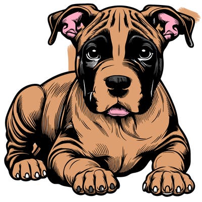 realistic male pit-bull puppy