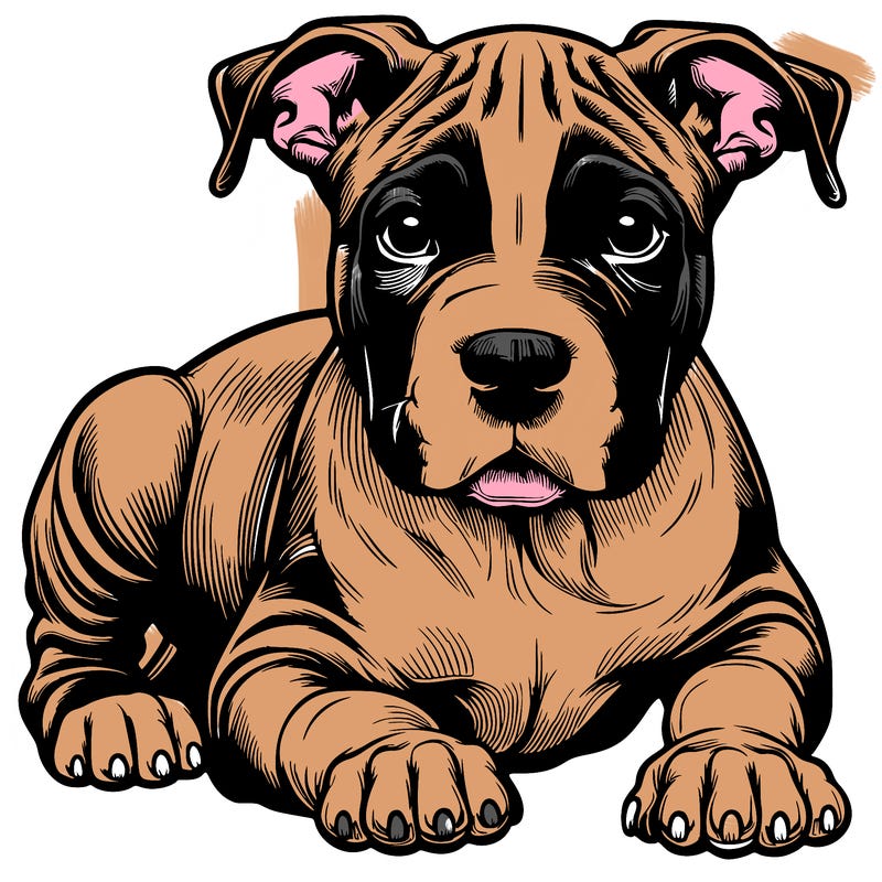 realistic male pit-bull puppy