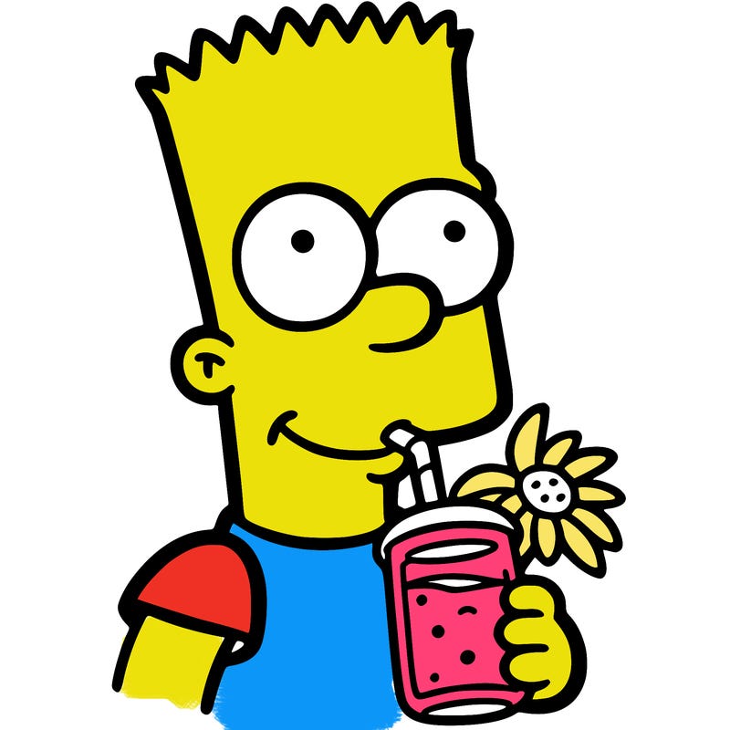 bart drinking a smoothie