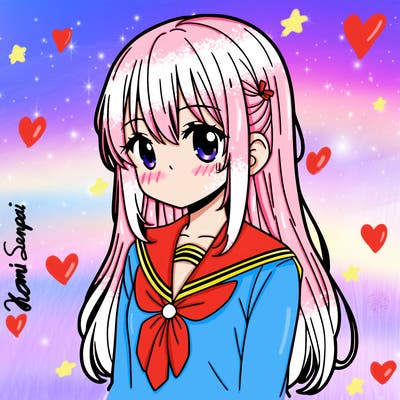 one manga character girl