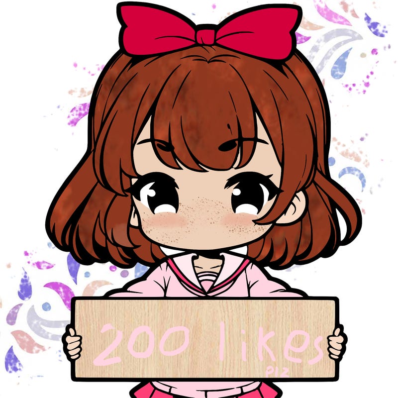 cute anime girl holding a sign