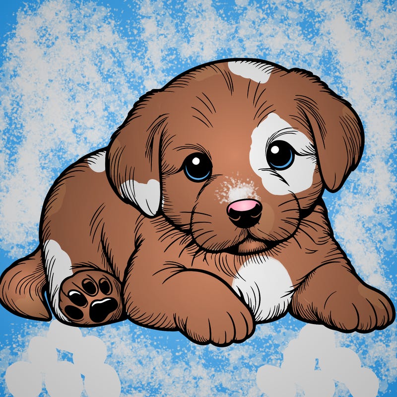 a cute realistic puppy