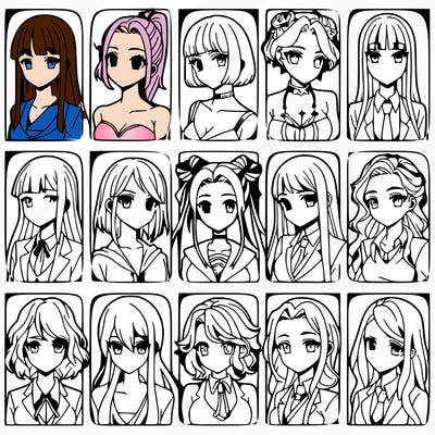 girls that look diffrent anime