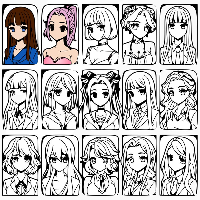 girls that look diffrent anime