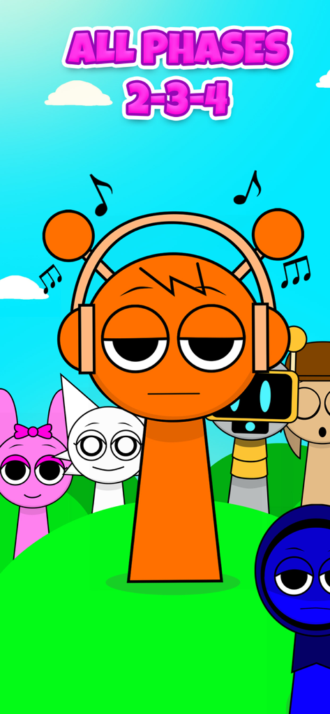 World Sprunkis all Phases - World Sprunkis all Phases game characters with musical notes
