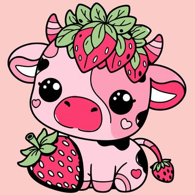 cute strawberry cow