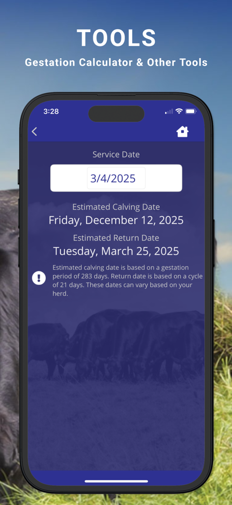 Cattle Market Mobile - Cattle Market Mobile gestation calculator tool for livestock producers