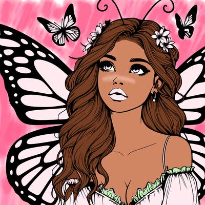 butterfly fairy realistic girl