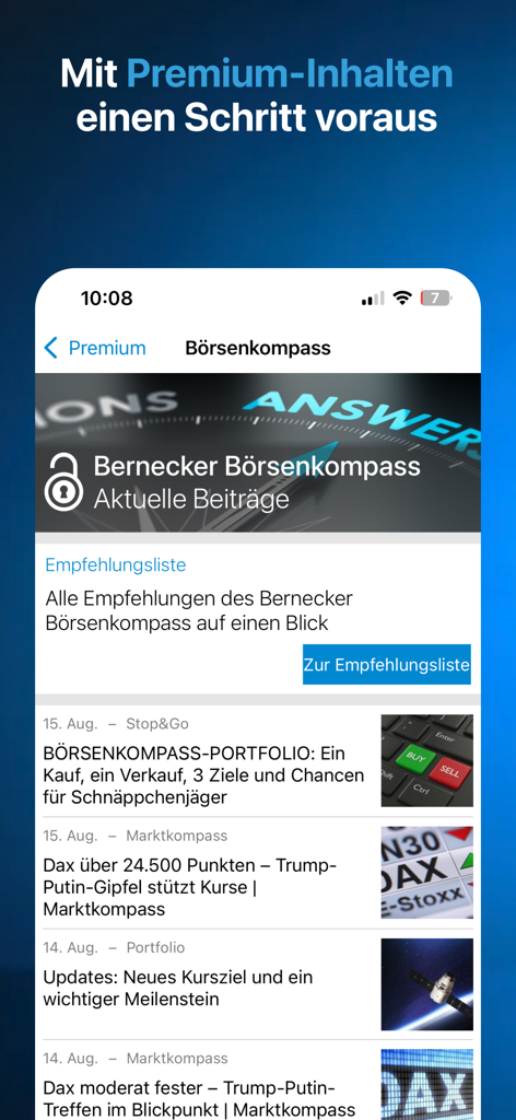 Finanzen100 - Börse & Aktien - Finanzen100 app premium stock market analysis and financial news