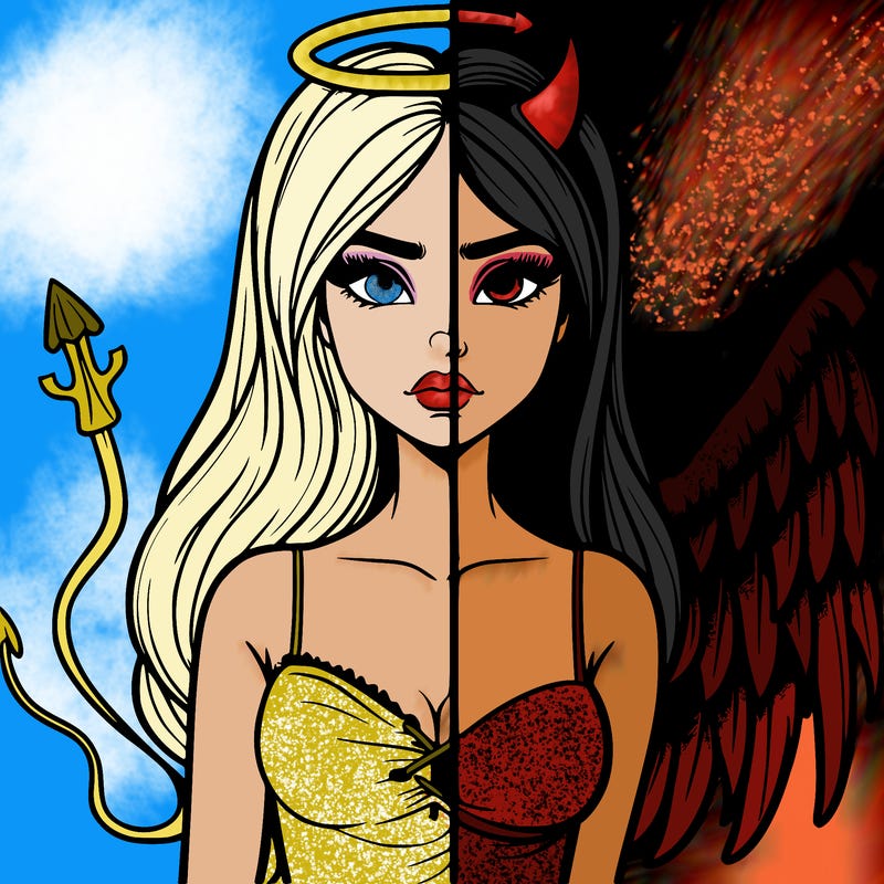 devil vs angel realistic girl