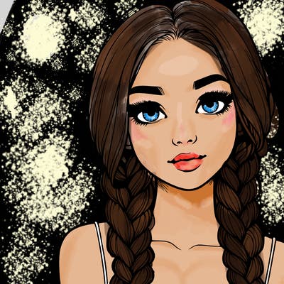 realistic girl with braids