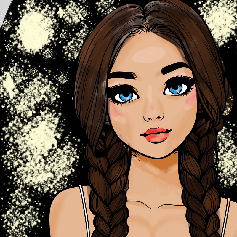 realistic girl with braids