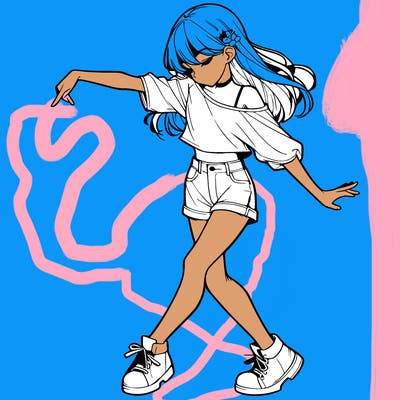 realistic girl danceing