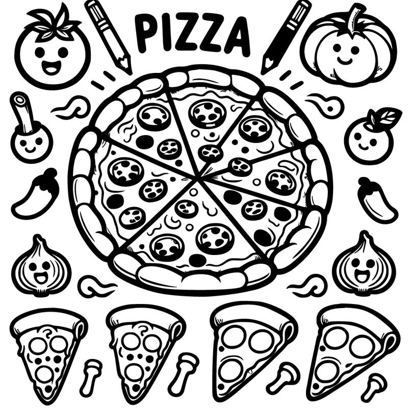 pizza easy to draw