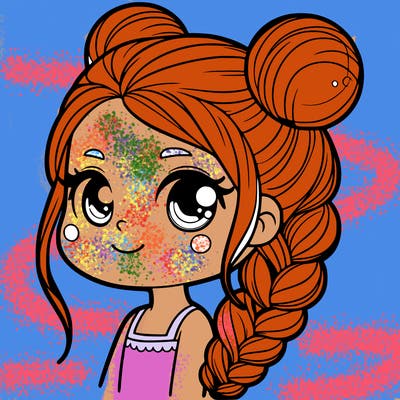 girl with bubble braid