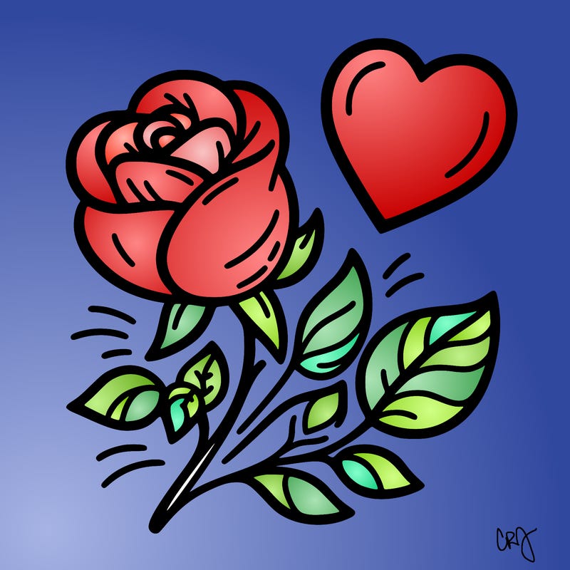 rose and heart
