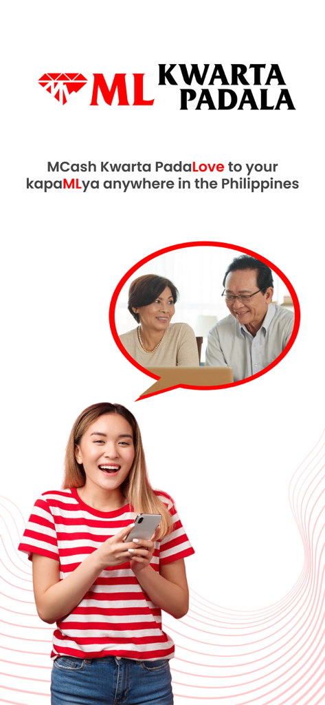 MCash-Wallet - A woman using the MCash app to send money to her parents in the Philippines