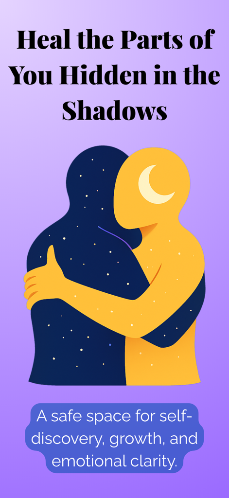 Shadow Work Journal - Illustration of two figures embracing to represent healing and self-discovery