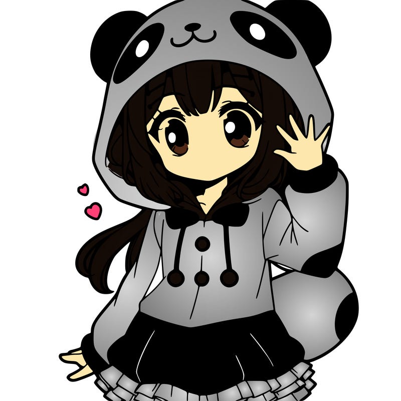 panda outfit on  anime girl