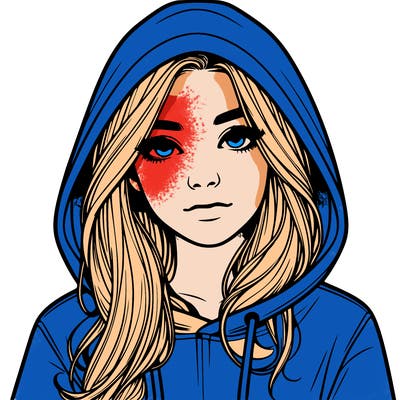 realistic girl with a hoodie