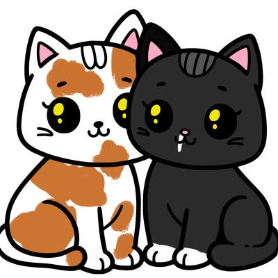 two cats next to each other