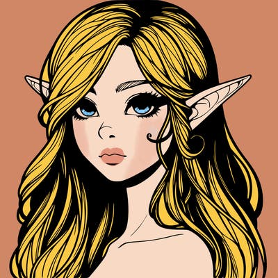 elf girl realistic dark fantasy