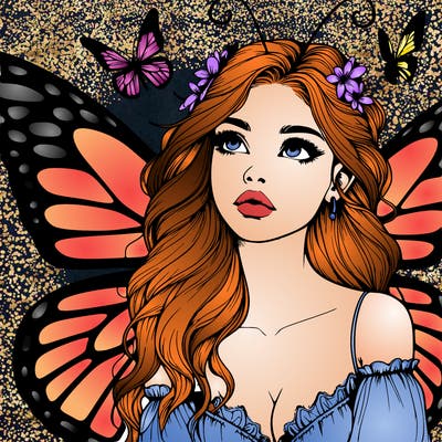 butterfly fairy realistic girl