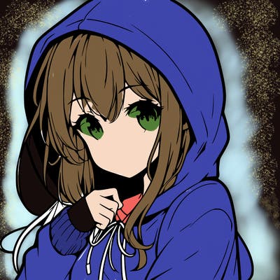 anime girl with hoodie