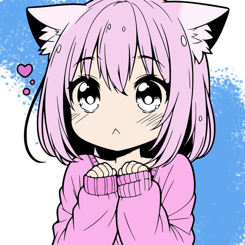 shy anime catgirl