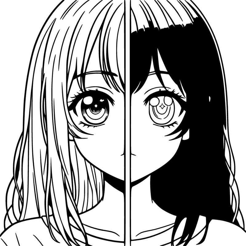 half manga girl half animated