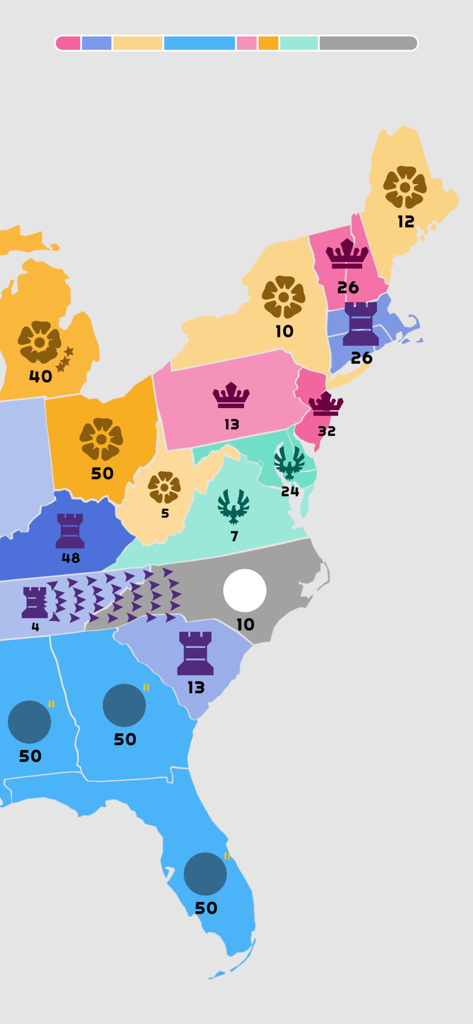 Juego táctico minimalista de State.io con la conquista del mapa de Estados Unidos