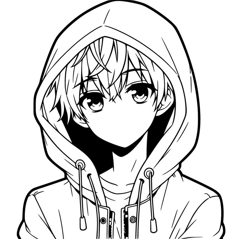 anime boy with hoodie