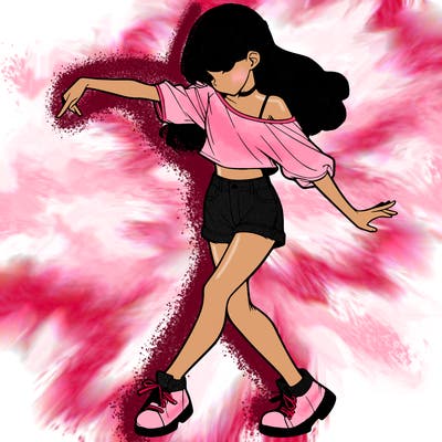 realistic girl danceing