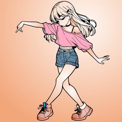 realistic girl danceing