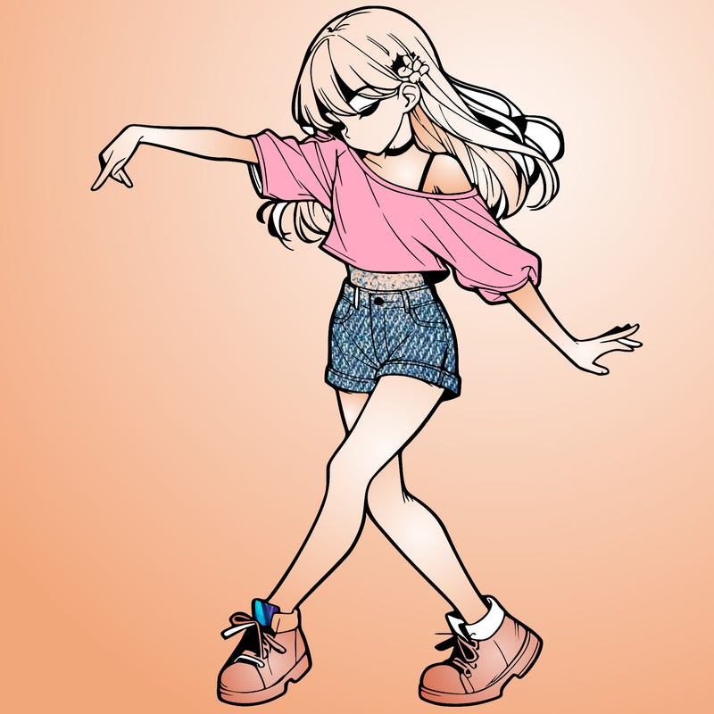 realistic girl danceing