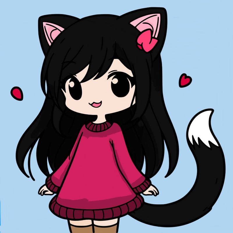 girl with cat ears and tail