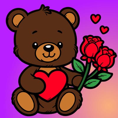 teddy bear a holding heart