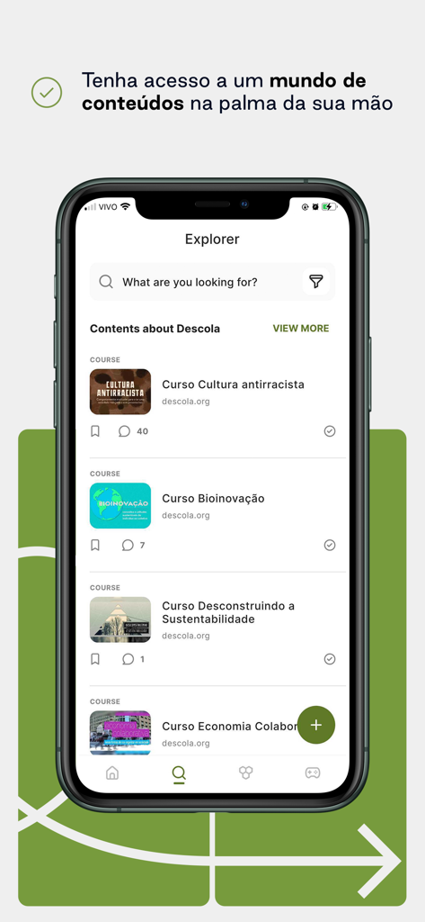 Gupy EduCorp - Gupy EduCorp mobile app showing the course explorer screen with various corporate training modules