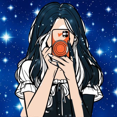 a realistic girl holding her phone taking pictures