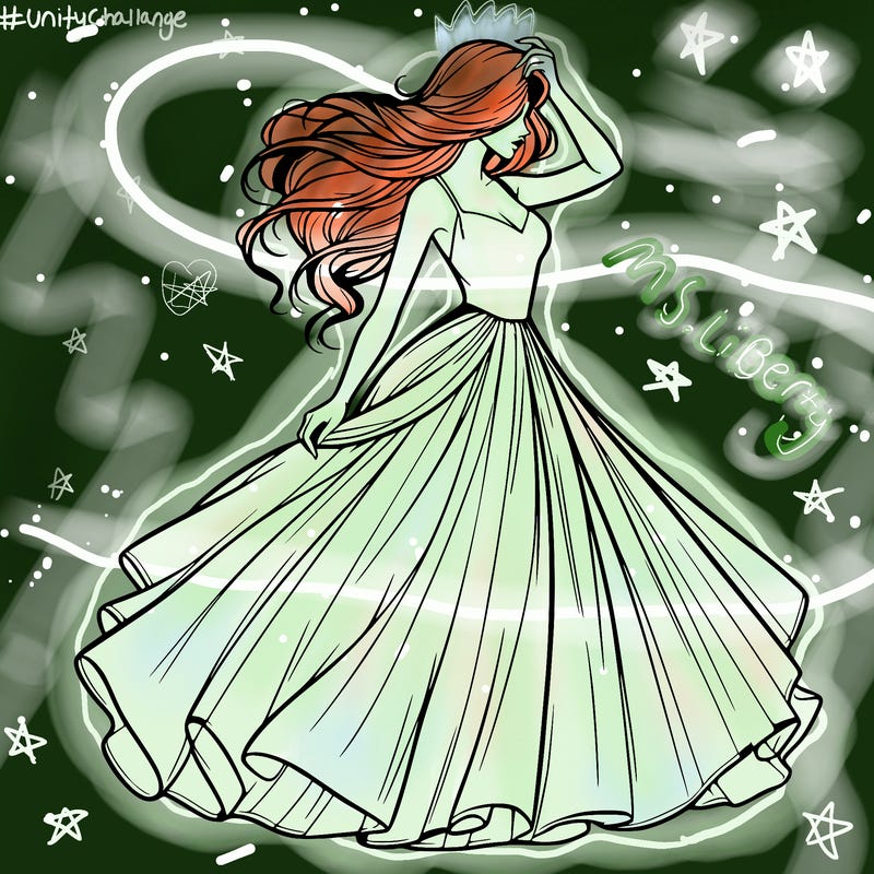 realistic woman with dress flowing in the wind