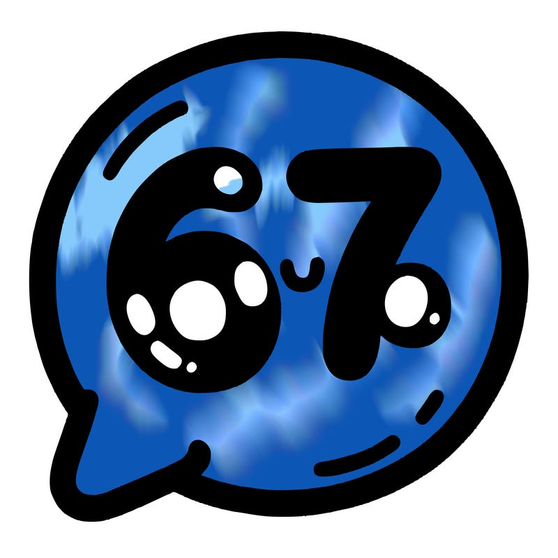 bubble that says 67