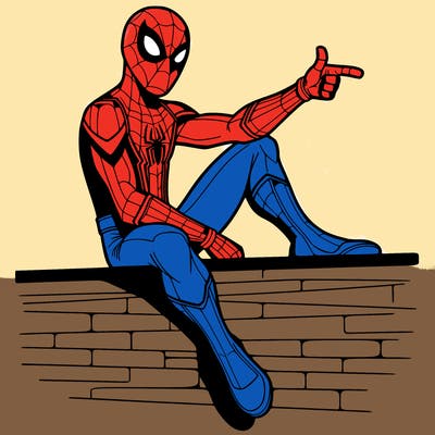 spiderman on the wall
