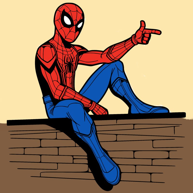 spiderman on the wall